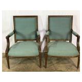 Pr Upholstered Armchairs