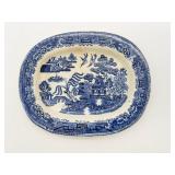Small Antique Blue Willow Platter