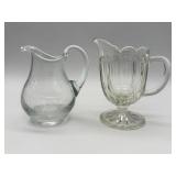 2 Small Glass Pitchers