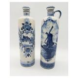 Delft Blue Dutch Gin Bottle Pair-10083
