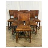 6 Antique Dining Chairs-9834