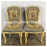 Pr Needlepoint Chairs-10325