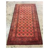 Vintage Hand-Knotted Turkaman Rug-1205