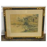 Antique Watercolor Landscape-10225