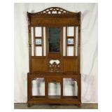 Antique Oak Hall Tree-9832