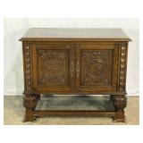 Carved Oak Cupboard-10398