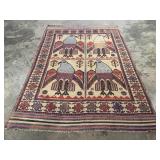 Vintage Hand-Knotted Sumak Rug-1215