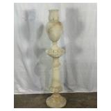 Tall Carved Alabaster Pedestal Lamp-9367