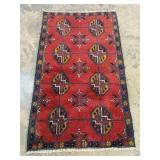 Vintage Hand-Knotted Turkaman Rug-1242