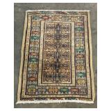 Vintage Hand-Knotted Turkaman Rug-1248