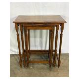 Three Oak Nesting Tables-10235