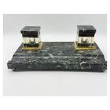 Marble Double Inkwell Set