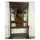 Antique Carved Oak Hall Tree