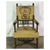 Antique Needlepoint Armchair-9487