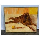 Vintage Oil Painting of Dog-10253