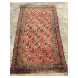 Vintage Hand-Knotted Turkaman Rug-1269