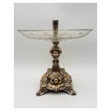 Silverplate and Glass Tazza-10437