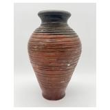Handmade Ribbed Earthenware Vase-250
