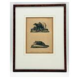 Framed Bat Lithograph Print-10413