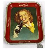 Vintage c. 1940 Coca-Cola "Have A Coke" Advertising Metal Serving Tray w/ Red Head Beauty
