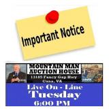 Live Online Auction - Tuesday - 6:00 PM