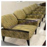 Lobby Chair 5 seat green and yellow leaf design