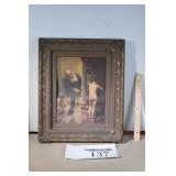 Man Painting Child Original Signed Artwork