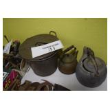 Antique Dough Mixer & Tea Kettles
