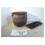 Cast Iron Pail & Corn Bread Mold