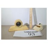 Vintage Plastic Clock & Pen Holder/Therometer