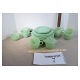 FireKing Jadeite Cups, Saucers, & Plates