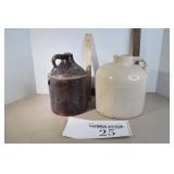 (2) Stoneware Jugs