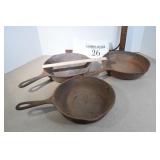 (3) Wagner Ware Cast Iron Pans