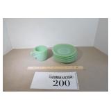 Fire King Jadeite Saucers & Mug