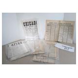 Reproduction Chicago Fire & Lincoln Newspapers