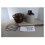 Stoneware Items & Rug Beater
