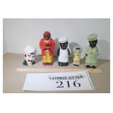 Black Americana Salt & Pepper Figurines