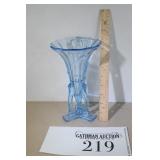 Blue Glass Flower Vase