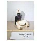 Chalkware Black Genie Ashtray