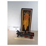 Plastic Corn Picture & Repro Toy Wagon