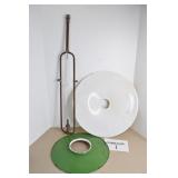 White Glass & Enamel Lamp Shades