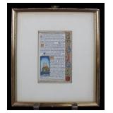 Framed Illuminated Manuscript Leaf Double Sided