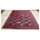 Vintage And finely Hand Knotted Bokhara Carpet.