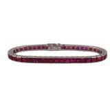 JEWELRY. J.E. Caldwell Platinum and Ruby Bracelet.
