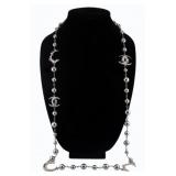 JEWELRY. Chanel Crescent Moon Rhinestone and Faux