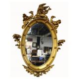 Antique Carved & Giltwood Bullseye Mirror.