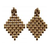 JEWELRY. Pair of Signed JW Italian 14kt Gold