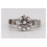 JEWELRY. 2.33 RBC Diamond and Platinum Ring.