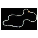 JEWELRY. Signed 14kt Gold and Opal Necklace.