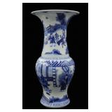 Chinese Blue and White Yen-Yen Vase.